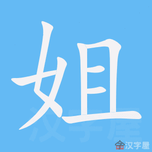 《姐》的笔顺动画写字动画演示