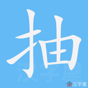 《抽》的笔顺动画写字动画演示