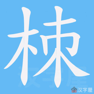 《栜》的笔顺动画写字动画演示