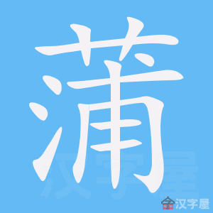 《蒲》的笔顺动画写字动画演示