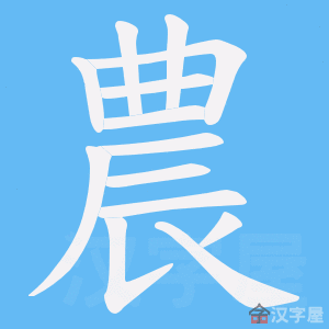 《農》的笔顺动画写字动画演示