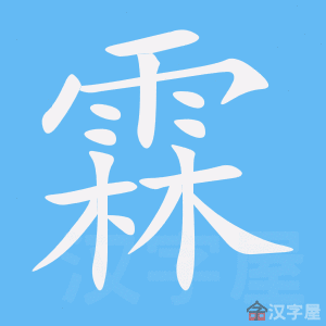 《霖》的笔顺动画写字动画演示