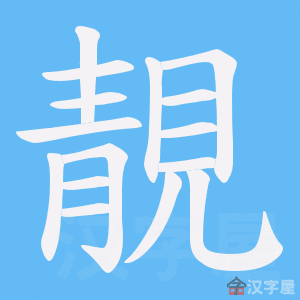 《靚》的笔顺动画写字动画演示