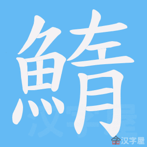 《鰖》的笔顺动画写字动画演示