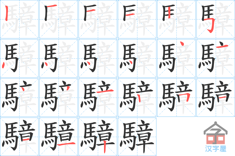 《騿》的笔顺分步演示（一笔一画写字）